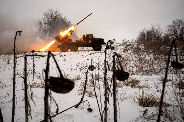 欧米諸国の言葉とは裏腹にウクライナでは過酷な戦闘が続いている　AP/AFLO