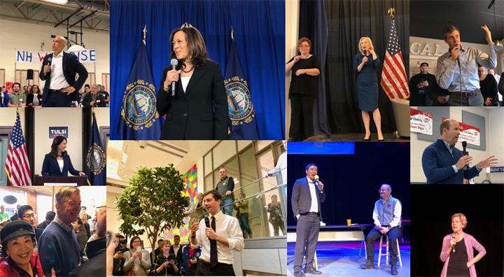 大統領選の民主党指名候補争いには22人が名乗りを上げている（筆者撮影）