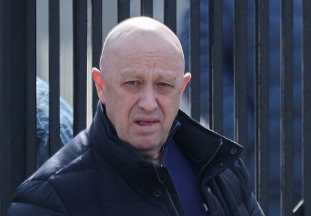 ロシアの民間軍事会社ワグネルの創設者エフゲニー・プリゴジン氏は１３日、ワグネルの部隊が今後もウクライナでの戦闘を続けるかどうかは「わからない」と語った。４月撮影（２０２３年　ロイター/Yulia Morozova）