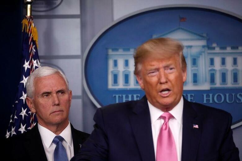 トランプ米大統領は、米国の新型コロナウイルス対策の責任者にペンス副大統領を指名すると発表した（２０２０年　ロイター/Carlos Barria）