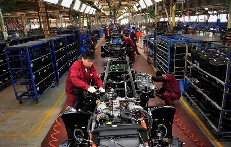 　６月１４日、中国国家統計局が発表した５月の鉱工業生産は前年同月比６．８％増と、伸び率は市場予想を下回った。写真は合肥市で２０１４年５月撮影（２０１８年　ロイター）