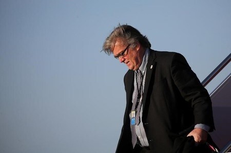 　８月１５日、バノン米首席戦略官兼大統領上級顧問はメディアとのインタビューで、米国と中国が「経済戦争状態にある」との見解を示した。メリーランド州で４月撮影（２０１７年　ロイター／Carlos Barria）