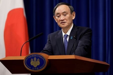 　１月１３日、加藤勝信官房長官は午前の会見で、菅義偉首相（写真）が１２日のビル・ゲイツ氏との電話会談で東京五輪について「必ずやりきる」と発言したことを否定し、そのような表現はしていないと述べた。写真は７日都内での代表撮影（２０２１年／ロイター）