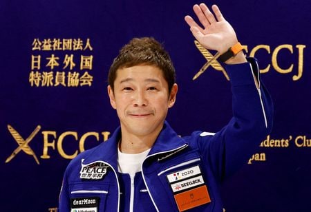 　７月３１日、ＺＯＺＯ創業者で前社長の前沢友作氏（写真）が保有するＺＯＺＯ株式の保有比率が５％を下回ったことが３１日提出の変更報告書で分かった。都内で２０２２年１月撮影（２０２３年　ロイター/Issei Kato）