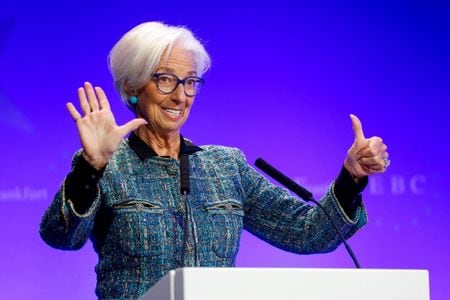 欧州中央銀行（ECB）のラガルド総裁。2025年11月、ドイツのフランクフルトで撮影。REUTERS/Heiko Becker