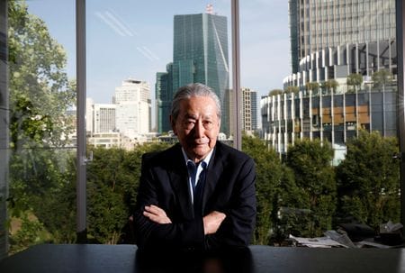 　ソニー（現ソニーグループ）の元会長兼最高経営責任者（ＣＥＯ）の出井伸之氏が２日、肝不全で死去した。８４歳だった。写真は２０１８年６月に東京で撮影（２０２２年　ロイター/Issei Kato）