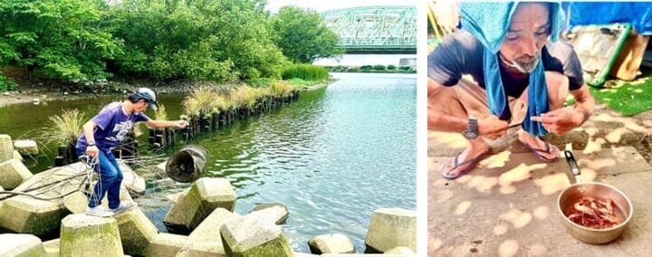 荒川河川敷のホームレス