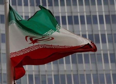 イラン国会に２８日、核拡散防止条約（ＮＰＴ）から脱退する動議が提出された。写真は国際原子力機関（ＩＡＥＡ）本部前に掲揚されたイラン国旗。２０１９年８月、オーストリアのウィーンで撮影（２０２０年　ロイター/Leonhard Foeger）
