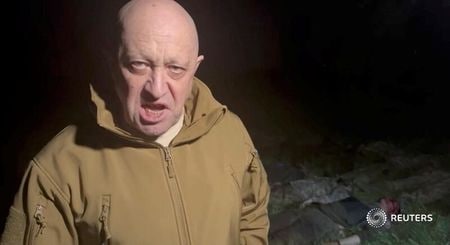 ロシアの通信規制当局ロスコムナゾールは、武装蜂起した民間軍事会社ワグネルの創設者エフゲニー・プリゴジン氏に関連するメディアをブロックした。５月撮影。提供写真（２０２３年　ロイター/Press service of \"Concord\"/Handout via REUTERS）