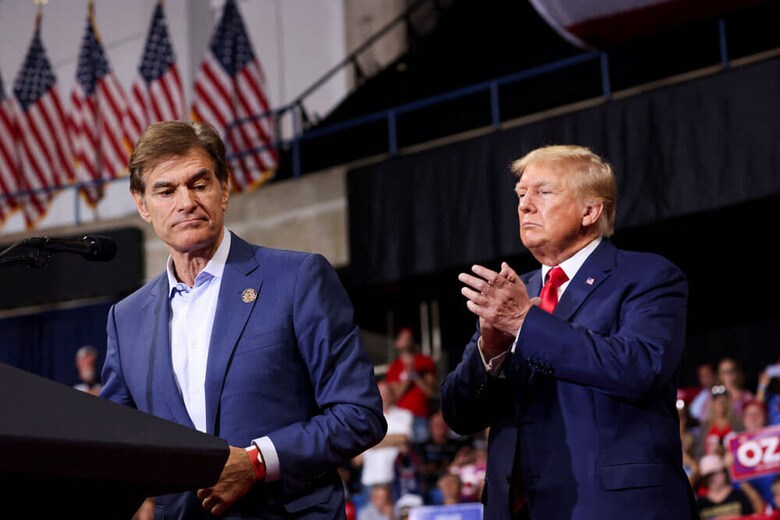 共和党候補のオズはトランプの支援を受けている　Andrew Kelly-REUTERS