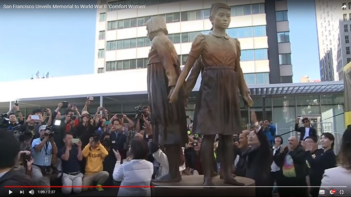 9月に催されたサンフランシスコの「従軍慰安婦像」の除幕式　CBS SF Bay Area/YOU TUBE