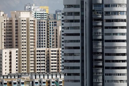 　５月２２日、コンサルティング会社ＸＤＩは公表したリポートで、アジア太平洋地域の主要な不動産投資信託（ＲＥＩＴ）が所有する不動産の１０％近くが、気候変動による被害を受けるリスクが高いと指摘した。写真は２０２０年１１月、シンガポールで撮影（２０２４年　ロイター／Edgar Su）