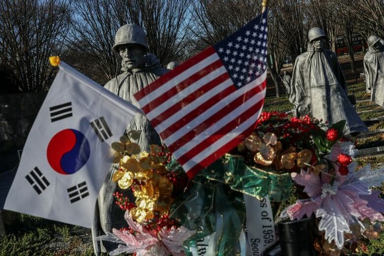 米ワシントンにある朝鮮戦争戦没者慰霊碑。２０２５年１２月撮影（２０２６年　ロイター/Tyrone Siu）