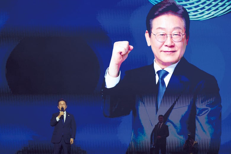 大統領選で終始リードを保った共に民主党の李在明が「3度目の正直」でトップの座へ　CHUNG SUNG-JUN/GETTY IMAGES