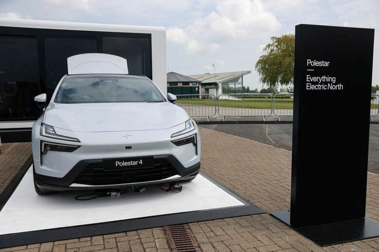 写真は電気自動車「ポールスター４」。2026年5月、英ハロゲートで撮影。REUTERS/Temilade Adelaja