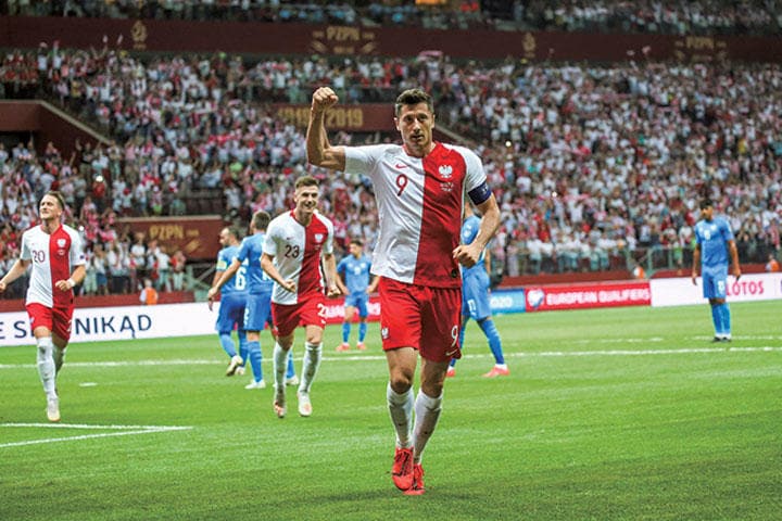 欧州選手権予選で快勝したポーランド（6月10日）　FOTO OLIMPIKーNURPHOTO／GETTY IMAGES