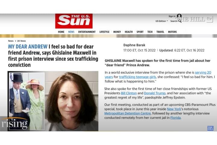 エプスタインの恋人だったギスレーヌ・マクスウェル　The Hill/YouTube