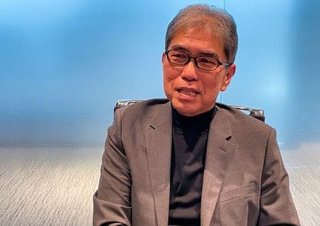 　２月１９日、レゾナック・ホールディングスの髙橋秀仁社長（写真）は、ロイターとのインタビューで、これまで進めてきた事業ポートフォリオ改革にめどが付き、借り入れも減ってきたことから「今年から攻めに転じる」と述べた。写真は都内で撮影（２０２５　ロイター／Ritsuko Shimizu）
