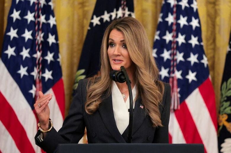 ホワイトハウスで開催された中小企業サミットで講演するロフラー中小企業庁長官。2026年5月4日撮影　 REUTERS/Kylie Cooper