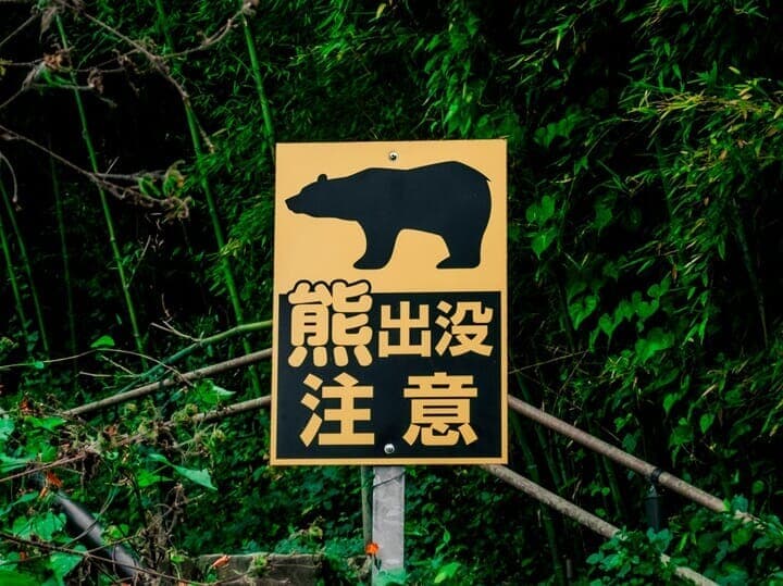 クマ出没注意の看板
