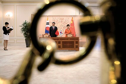 朴大統領は中国の習近平国家主席を国賓としてソウルに迎えた（昨年７月）　REUTERS