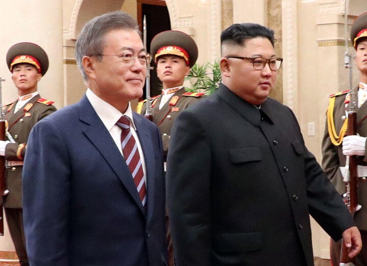 北朝鮮はGSOMIA破棄をめぐるアメリカの姿勢に憤慨している　Pyeongyang Press Corps/REUTERS