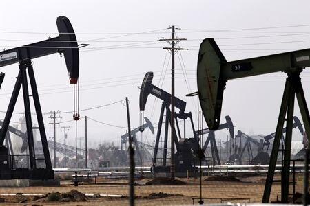　中国は世界最大のエネルギー輸入国だが、米国からの購入量は比較的少ないため、米国産の原油、液化天然ガス（ＬＮＧ）、石炭への報復関税の影響は限定的とみられる。写真は、油田の石油ポンプ。２０１４年１１月、米カリフォルニア州ベーカーズフィールドで撮影（ロイター/Jonathan Alcorn）