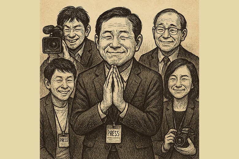 <strong>今回のAIイラスト：</strong>「エッ、また政局！？　いけませんねぇ…」　AI GENERATED ART BY NEWSWEEK JAPAN VIA DALL-E3