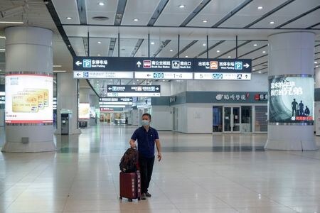 　７月６日、中国国家衛生健康委員会は６日、新型コロナウイルスの感染者が５日に新たに４人確認されたと発表した。写真は北京で３日撮影（２０２０年　ロイター／Thomas Peter）