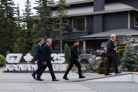 主要７カ国（Ｇ７）議長国カナダは、米国の抵抗を受け、今回のＧ７首脳会議でロシア・ウクライナ戦争を巡る力強い声明を出す計画を断念した。（２０２５年　ロイター/Amber Bracken）