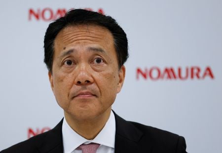 写真は 野村ホールディングスの奥田健太郎社長。都内で2022年5月撮影。  REUTERS/Issei Kato