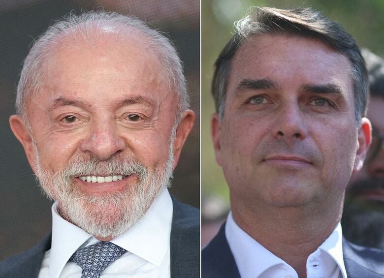 ブラジルのルラ大統領とフラビオ・ボルソナロ上院議員。ブラジリアで１０月１３日と８日に撮影。REUTERS/Adriano Machado