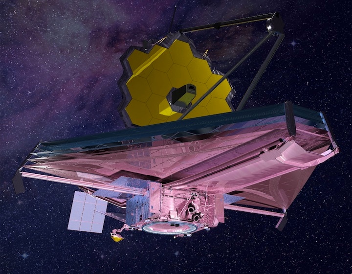 ジェイムズ・ウェッブ宇宙望遠鏡（JWST）の想像図 (C) NASA/Northrop Grumman