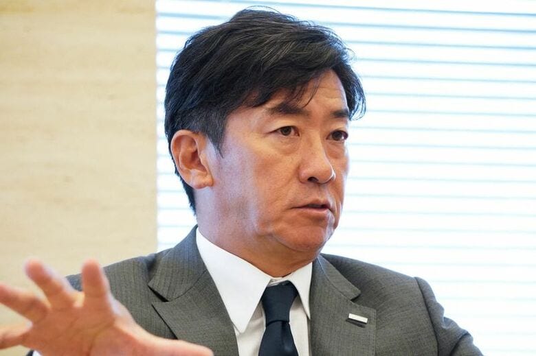 インタビューに応じる永田有広・市場事業部門長。6月1日撮影。REUTERS/Miho Uranaka