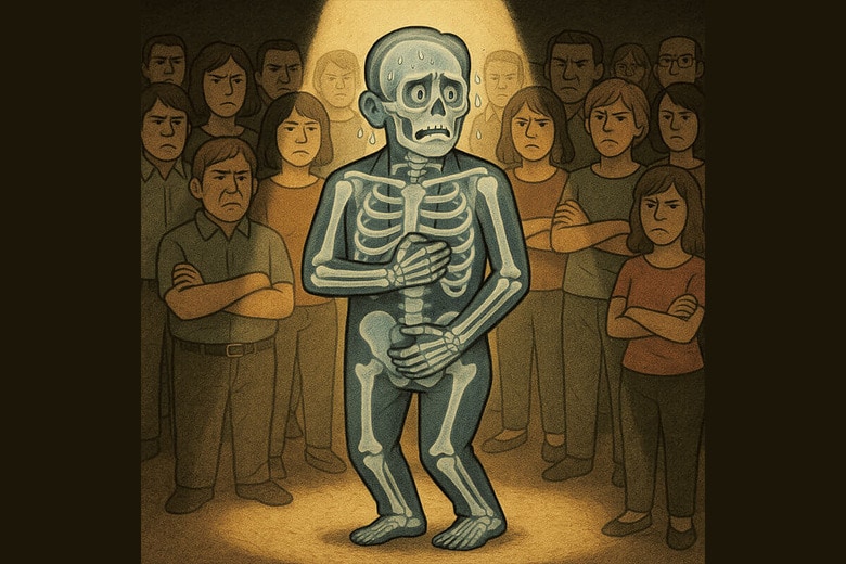 <strong>今回のAIイラスト：</strong>政治家スケスケシステム、発動！　AI GENERATED ART BY NEWSWEEK JAPAN VIA DALL-E