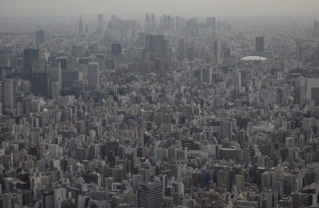Office and residential buildings are seen from the observation deck of Tokyo Skytree, the world\'s tallest broadcasting tower, in Tokyo, Japan June 18, 2019.  REUTERS/Issei Kato