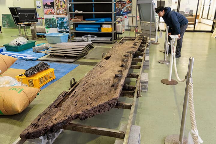 元寇船の隔壁板