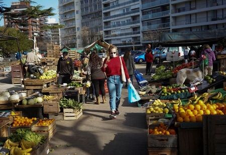 中南米諸国政府による新型コロナウイルス対応に関する調査で、ウルグアイ政府の対応が最も評価される一方、ブラジルの対応は不十分と考えられていることが示された。写真は５月２３日、ウルグアイ・モンテビデオで撮影（２０２０年　ロイター/Mariana Greif）