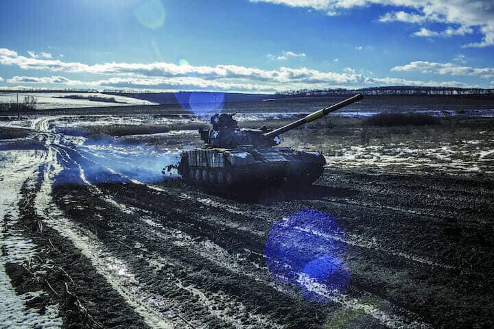 ウクライナ東部ドンバス地方の戦場