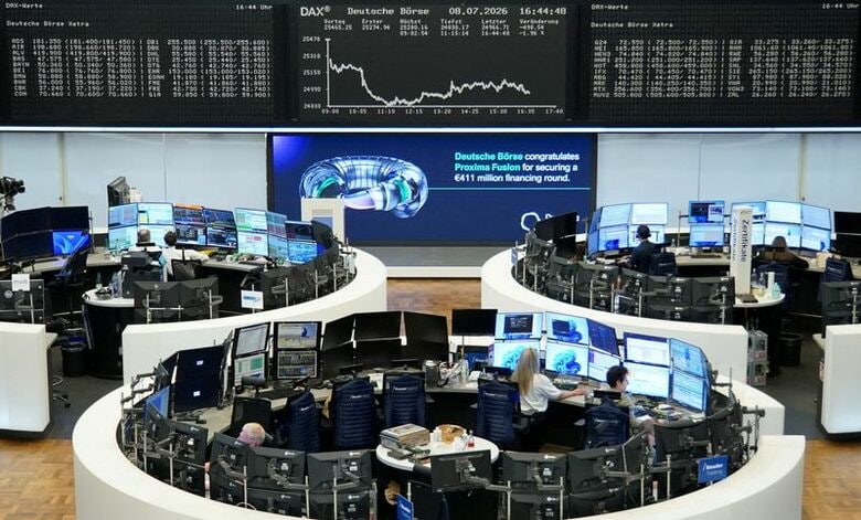 ドイツのフランクフルト証券取引所で7月8日撮影 REUTERS/staff/File Phot