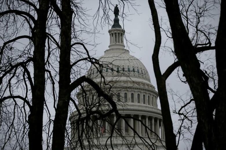 米議会下院は２７日、２兆２０００億ドル規模の新型コロナウイルス関連経済対策法案の発声投票による採決を実施し、ほぼ全会一致で可決した。トランプ大統領が直ちに署名し、法案は成立した。写真は連邦議事堂。２月撮影（２０１９年　ロイター/Jim Bourg）