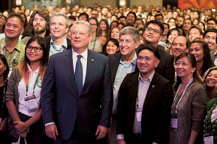 世界を飛び回り、気候変動問題について人々に講演しているゴア　©2017 PARAMOUNT PICTURES. ALL RIGHTS RESERVED.