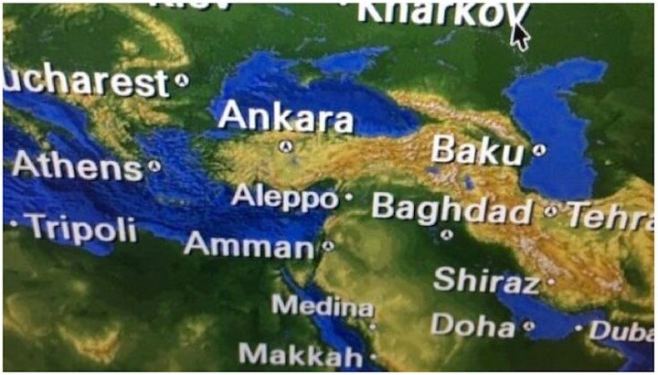 左上アテネからシリアのアレッポはあまりに近い。