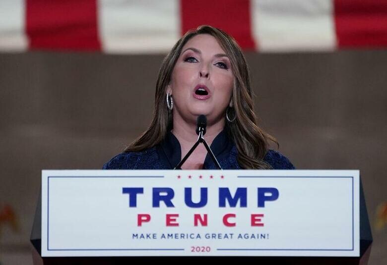 トランプ米大統領はツイッターへの投稿で、共和党全国委員会（ＲＮＣ）のロナ・マクダニエル委員長（写真）の留任を支持する考えを示した。８月２４日、ワシントンで撮影（２０２０年　ロイター/Kevin Lamarque）