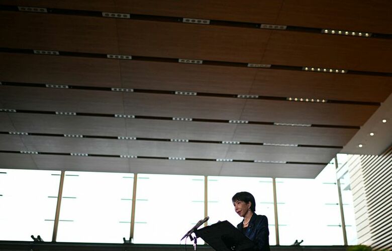 4月15日、首相官邸で代表撮影。REUTERS