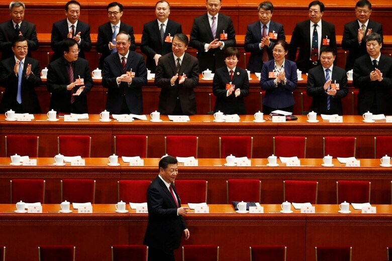 ３月１１日、中国の全国人民代表大会は１１日、国家主席の任期を制限する規定を撤廃する憲法改正案を採択した。９日撮影（２０１８年　ロイター／Damir Sagolj）