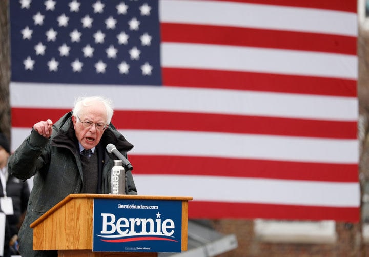 知名度も人気もあるサンダースだが、もし当選したら大統領就任時には79歳という高齢　Andrew Kelly-REUTERS　