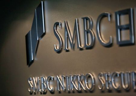 三井住友フィナンシャルグループ傘下のＳＭＢＣ日興証券は１０月３０日、２０２５年７─９月期の純利益（連結外の海外拠点を含む）が前年同期比５８％増の５４６億円だったと発表した。２０１７年１２月、都内で撮影（２０１７年　ロイター/Kim Kyung-Hoon）