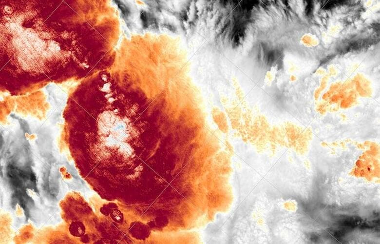 可視赤外撮像機放射計（VIIRS）によって撮影された観測史上最低気温の雲