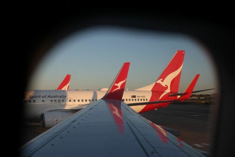 カンタス航空機。2025年9月、シドニーの空港で撮影。 REUTERS/Hollie Adams